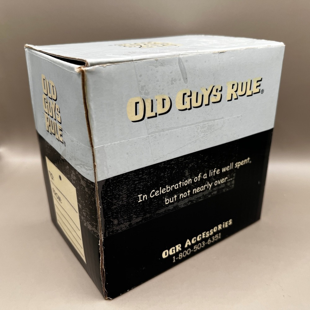 Old Guys Rule Pan Head Motorcycle Ceramic Coffee Mug 15 Oz Black New in Box - Picture 3 of 10